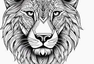 Lion eye and wolf eye tattoo idea