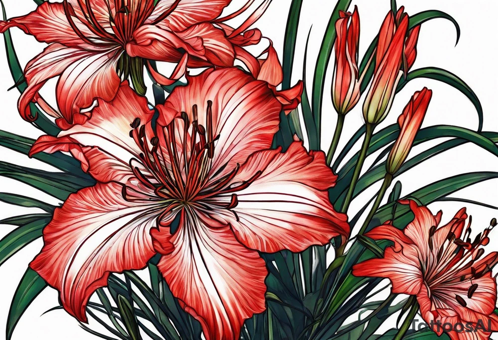 Red spider lilies tattoo idea