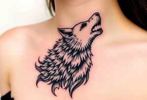 A  wolf snarling as a sheep  mystical creature tattoo idea