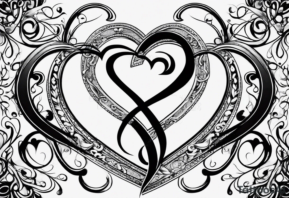 Infinity symbol with heart for couples tattoo idea