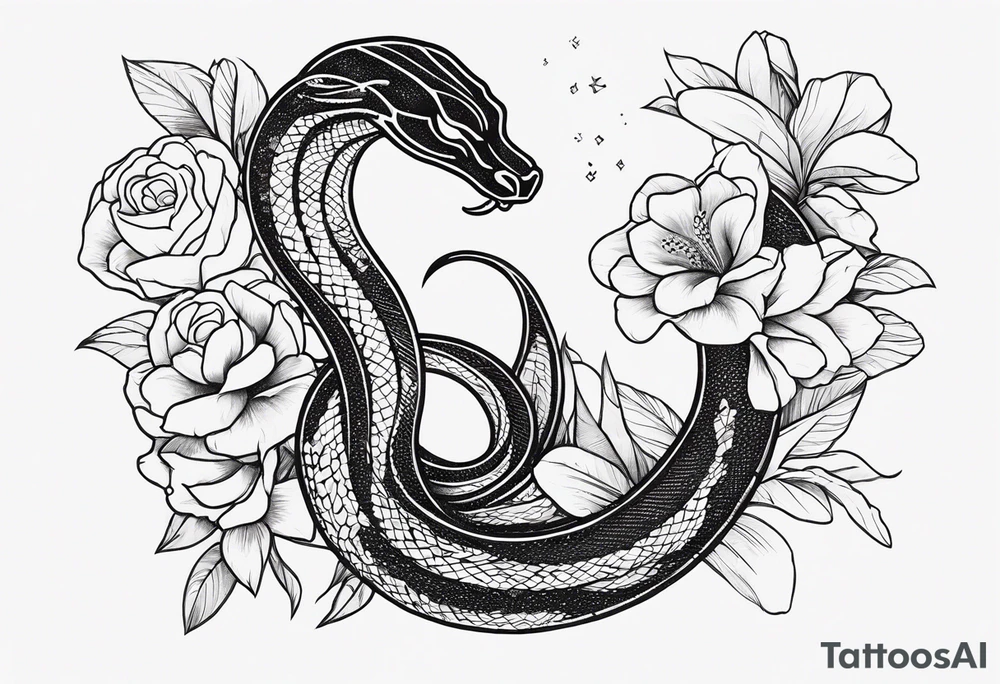 Cobra and flowers tattoo idea
