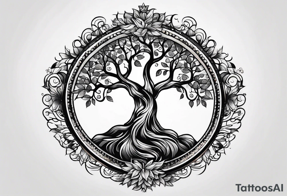 tiny tree of life tattoo idea