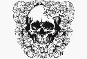 Skull written memento mori sleeve tattoo design tattoo idea