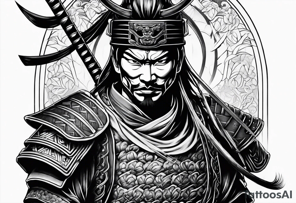 samurai with mask tattoo idea