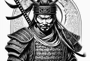 samurai with mask tattoo idea