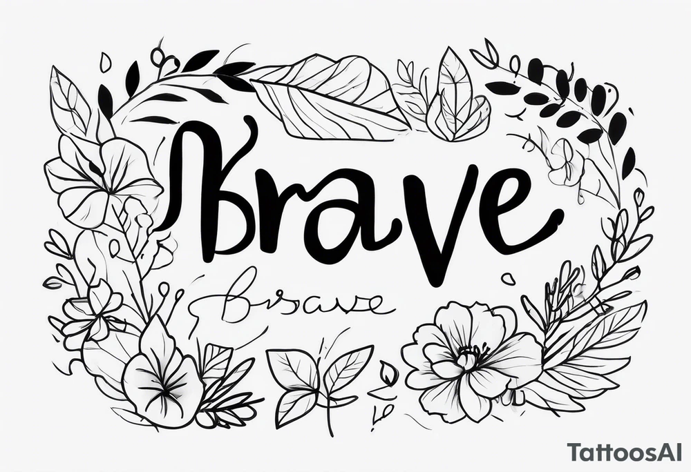 Loss of loved one due to mental health, include word brave tattoo idea