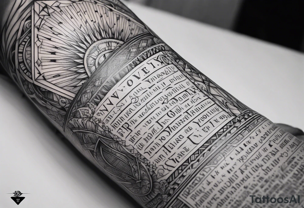 Sleeve with bible verses tattoo idea