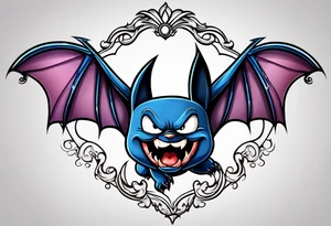 cartoon bat in style of disney tattoo idea