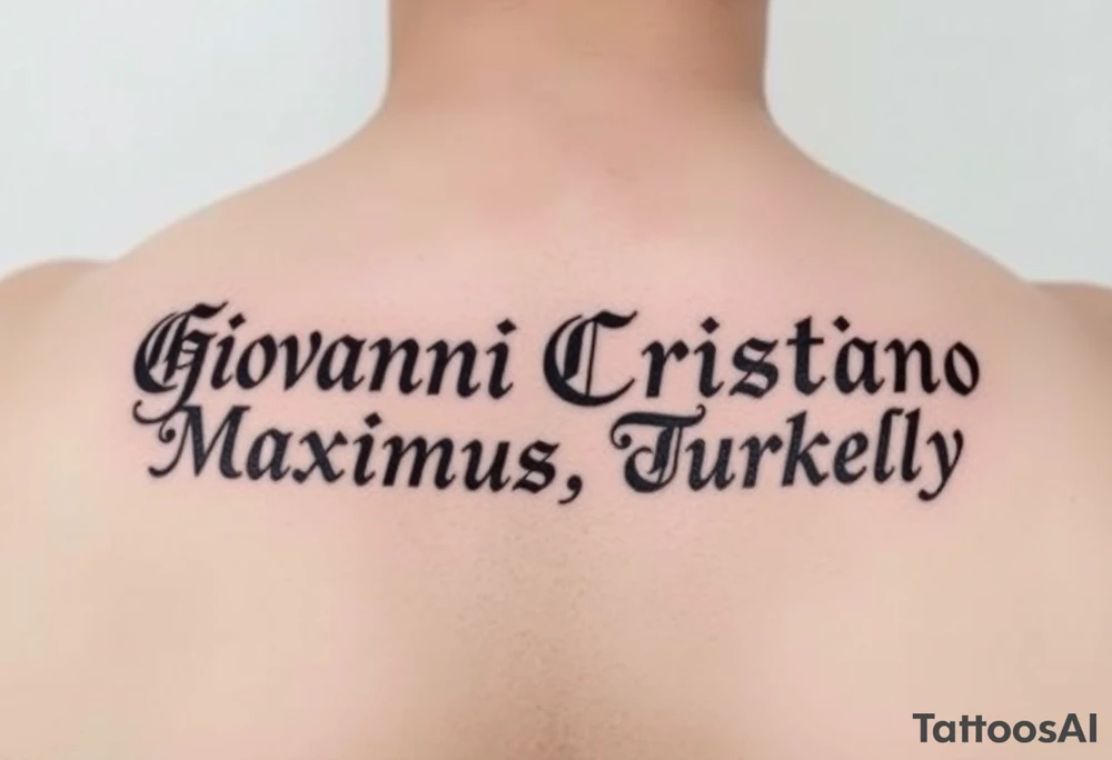 Giovanni Cristiano Maximus Turkaly tattoo idea