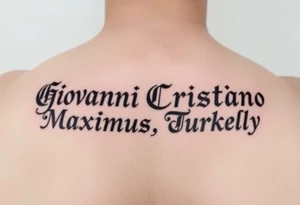 Giovanni Cristiano Maximus Turkaly tattoo idea