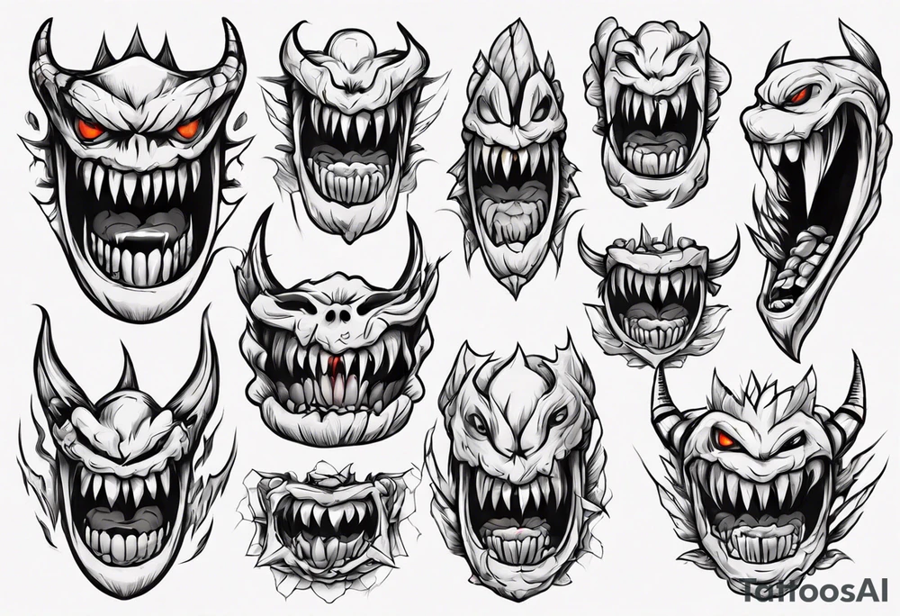 monster teeth tattoo idea