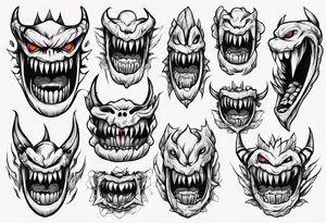 monster teeth tattoo idea