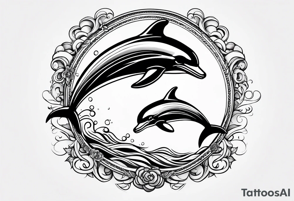 dolphin representing victory tattoo idea