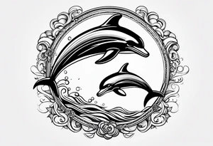 dolphin representing victory tattoo idea
