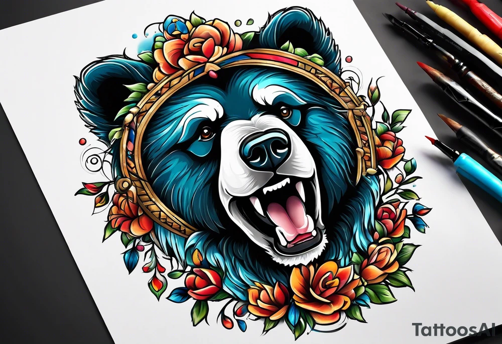 Dancing bear tattoo idea