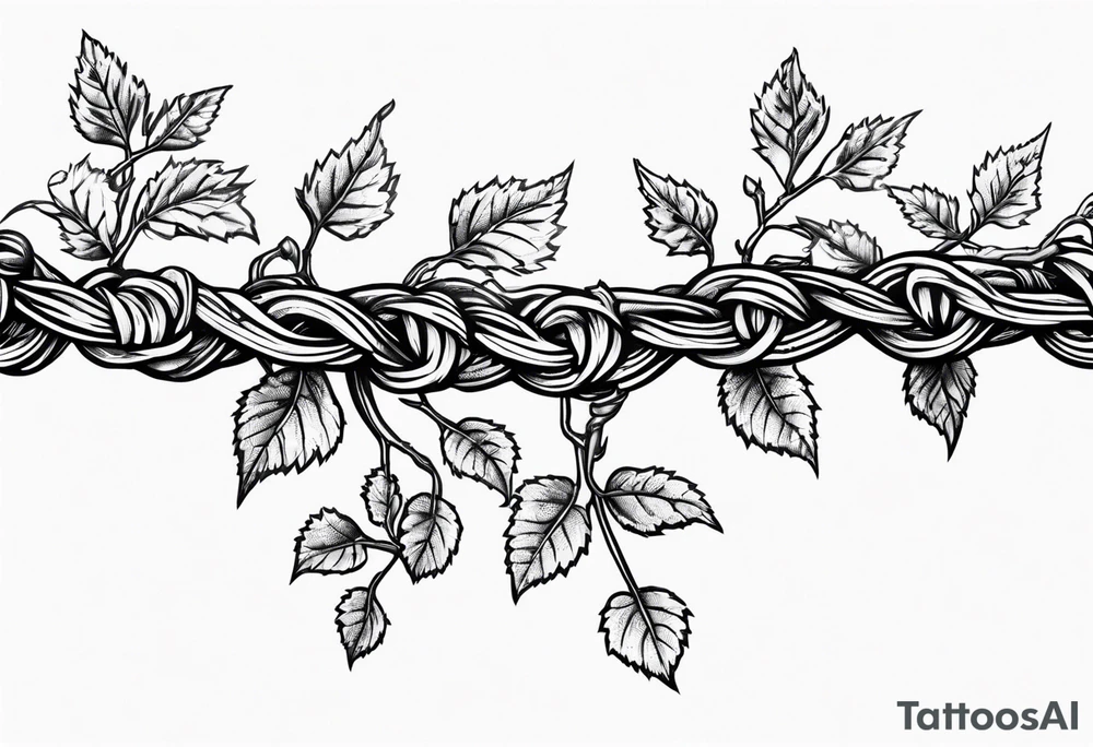Barbed wire with poison oak vine wrapped around it for a spine tatto tattoo idea