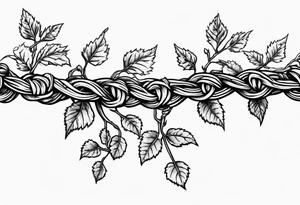 Barbed wire with poison oak vine wrapped  around it for a spine tatto tattoo idea