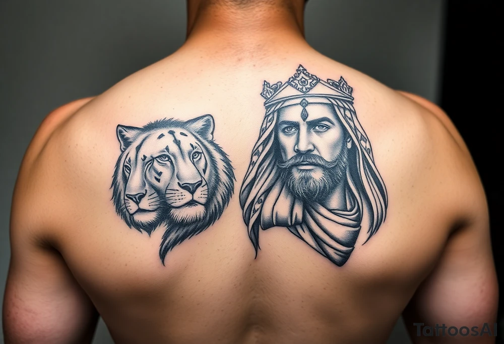 first off all can u get me a picture of imam ali and a lion on on one side and imam ali on the other side make sure u get the pictures from google tattoo idea