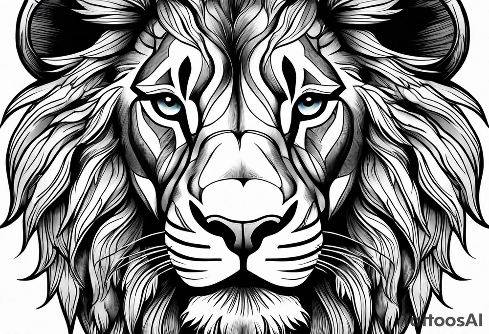 powerful majestic lion, close-up tattoo idea