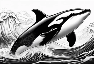 Killer whale that looks like it just won a fight with a shark tattoo idea