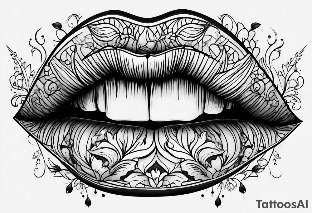 Red lips tattoo idea