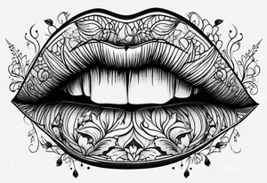 Red lips tattoo idea