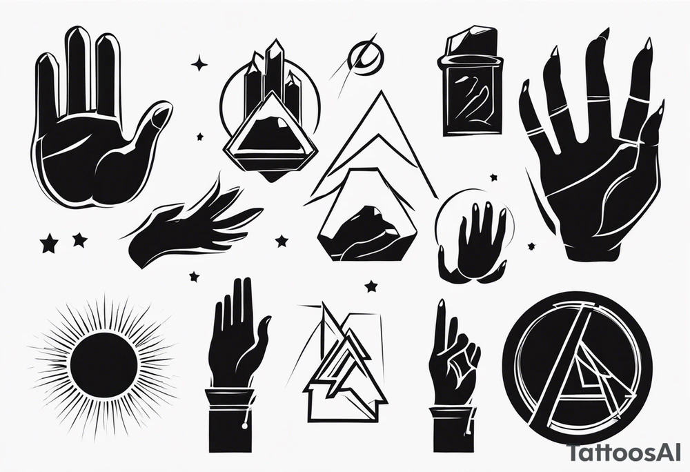 Rock hands sign tattoo idea