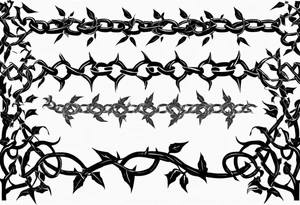 chain link fence with pointy ivy tattoo idea