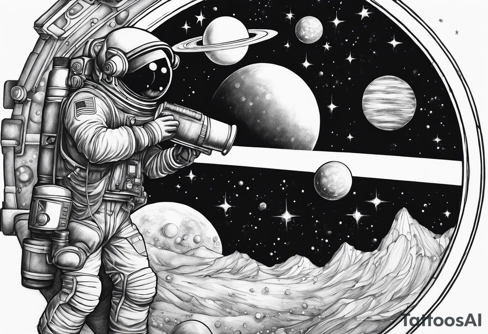 Bubbles outer space telescope tattoo idea