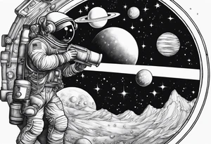 Bubbles outer space telescope tattoo idea