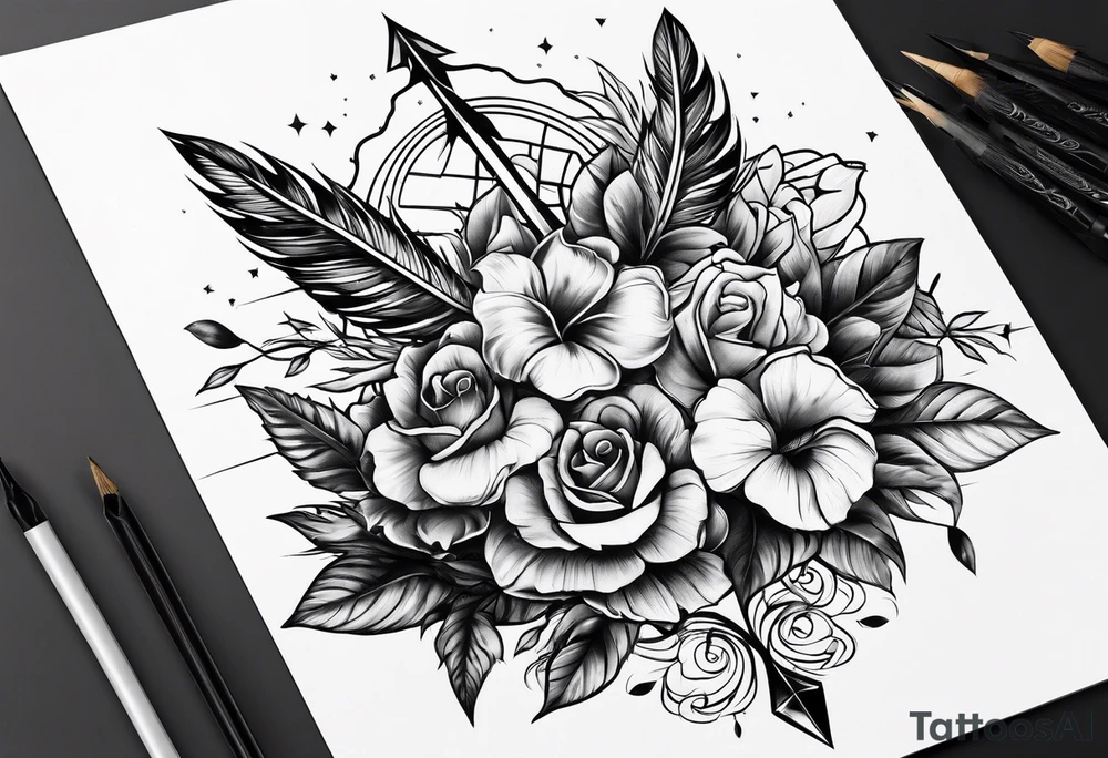 W with arrows tattoo idea