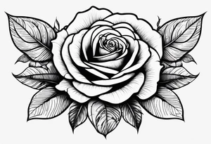 A rose tattoo with names engraved in the petals and to finish skeleton bone fingers tattoo idea