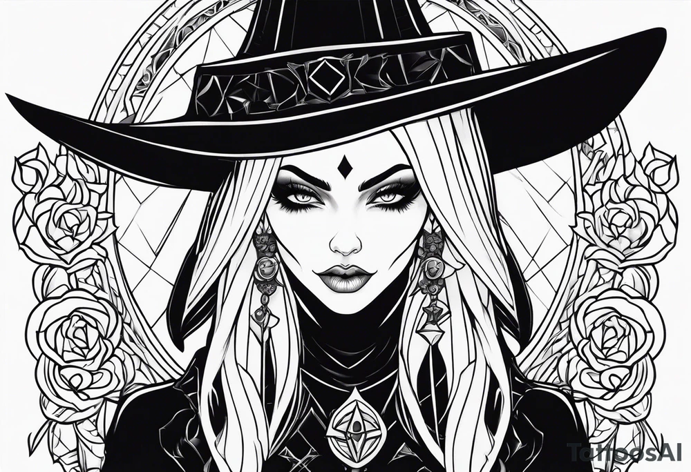 Gothic toon like neo transgender greydcslr witch demon tattoo idea