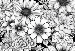 Japanese flowers tattoo idea