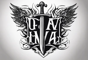 Valhalla sword shield flame
stairs tattoo idea