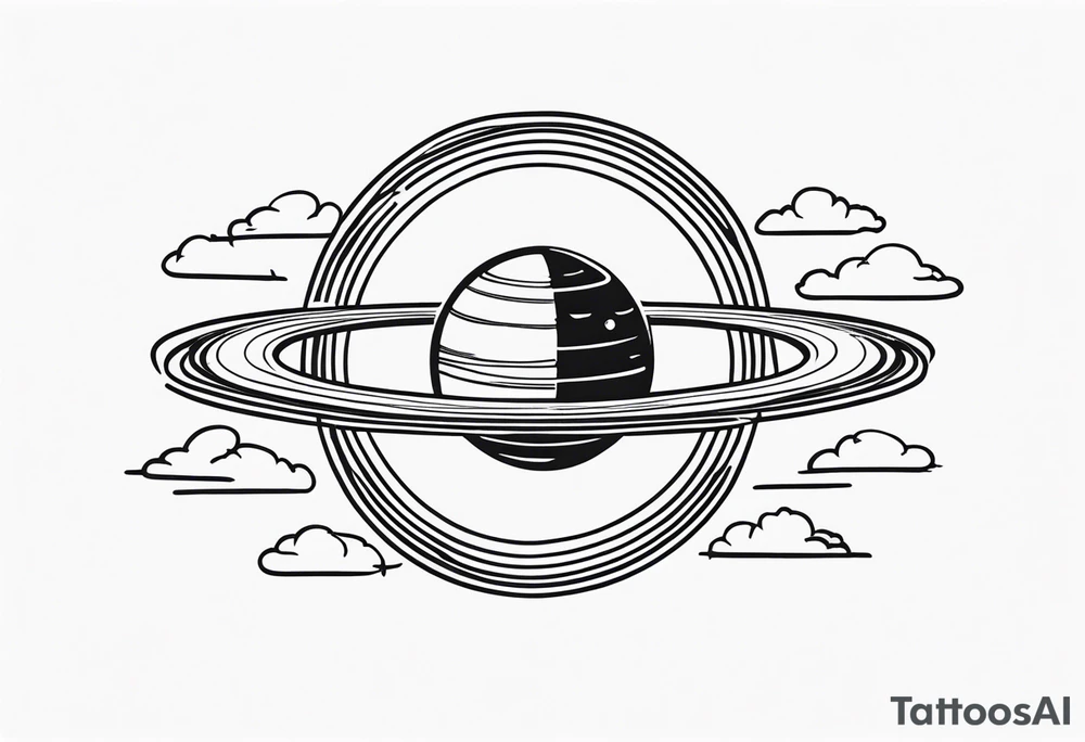 saturn, clouds, broken heart, halo, devil horns tattoo idea saturn, clouds, broken heart, halo, devil horns tattoo idea