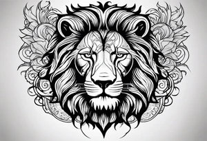 Man tattoo under the sign of a lion tattoo idea