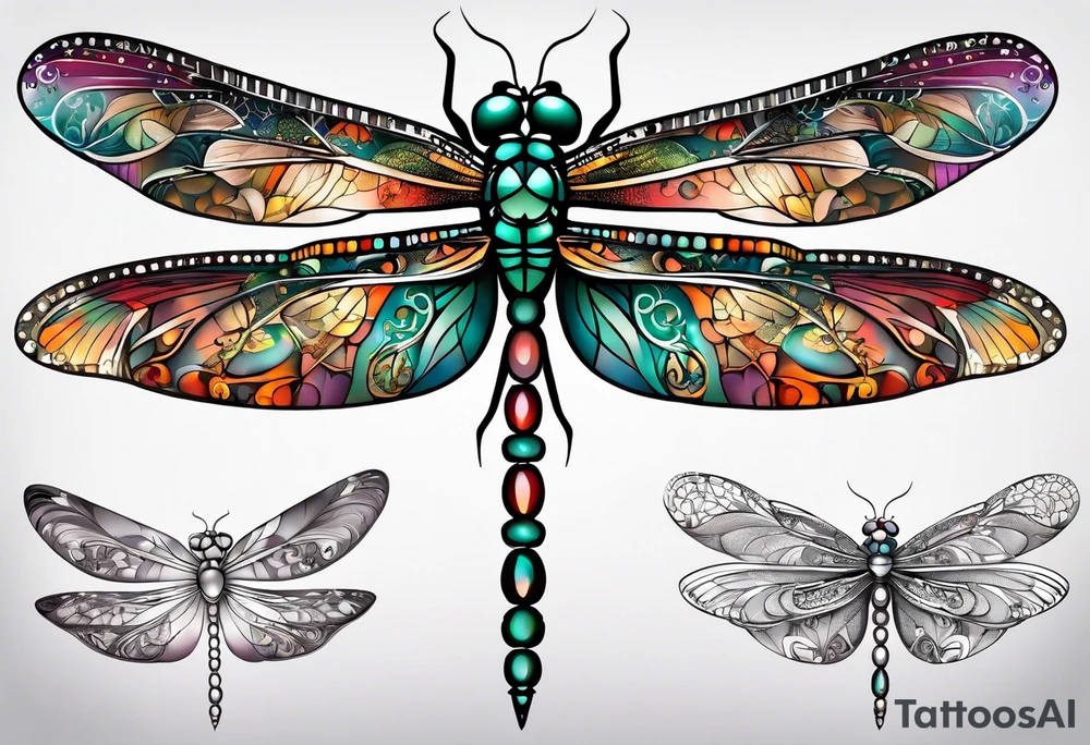 dragonfly made of tools tattoo idea
