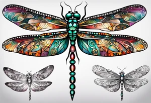 dragonfly made of tools tattoo idea