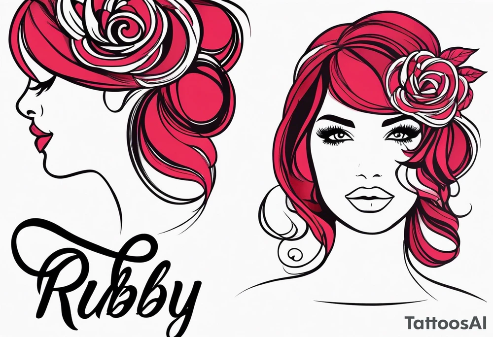 Generate a girly tattoo with the name of: Ruby tattoo idea