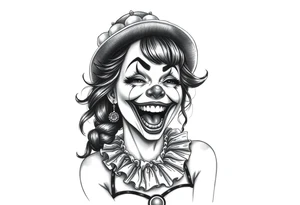 Payasa Clown Girl laugh now cry later tattoo idea