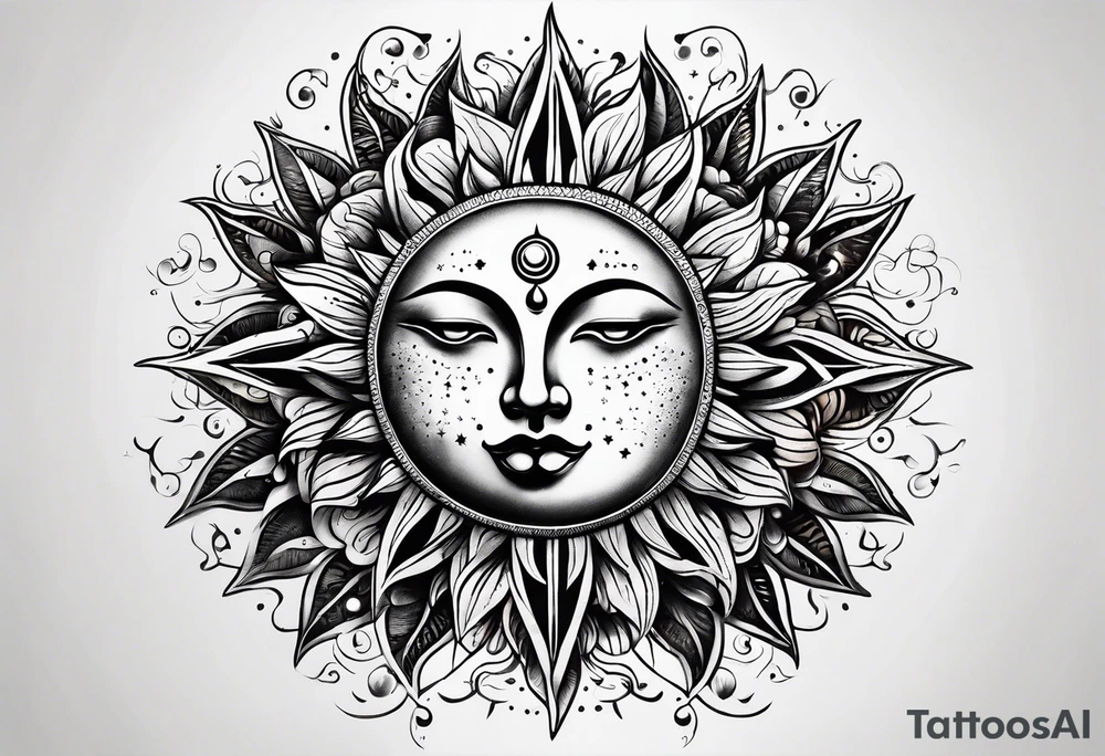 moon and sun tattoo idea
