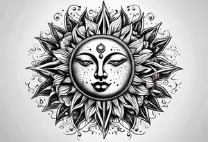 moon and sun tattoo idea