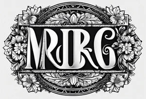 letters: "MRBG" underlined, equally separated
simple, clear, plain, unadorned, no background tattoo idea