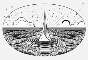 small water drop falling into calm ocean tattoo idea