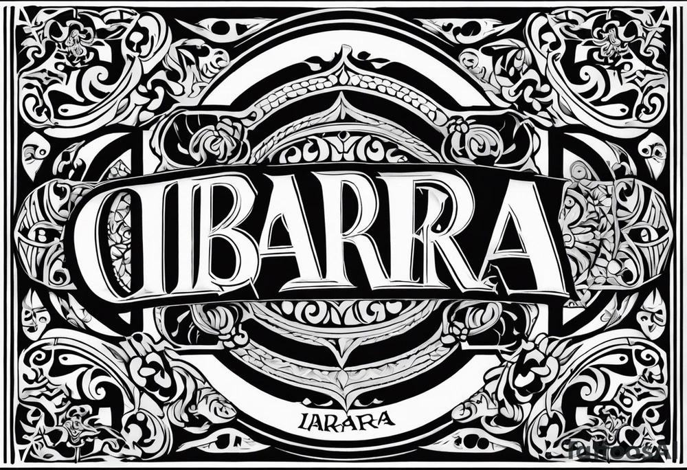 My last name IBARRA in old English with some Chicano designs around it tattoo idea
