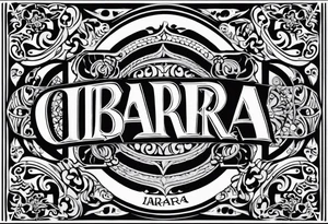 My last name IBARRA in old English with some Chicano designs around it tattoo idea