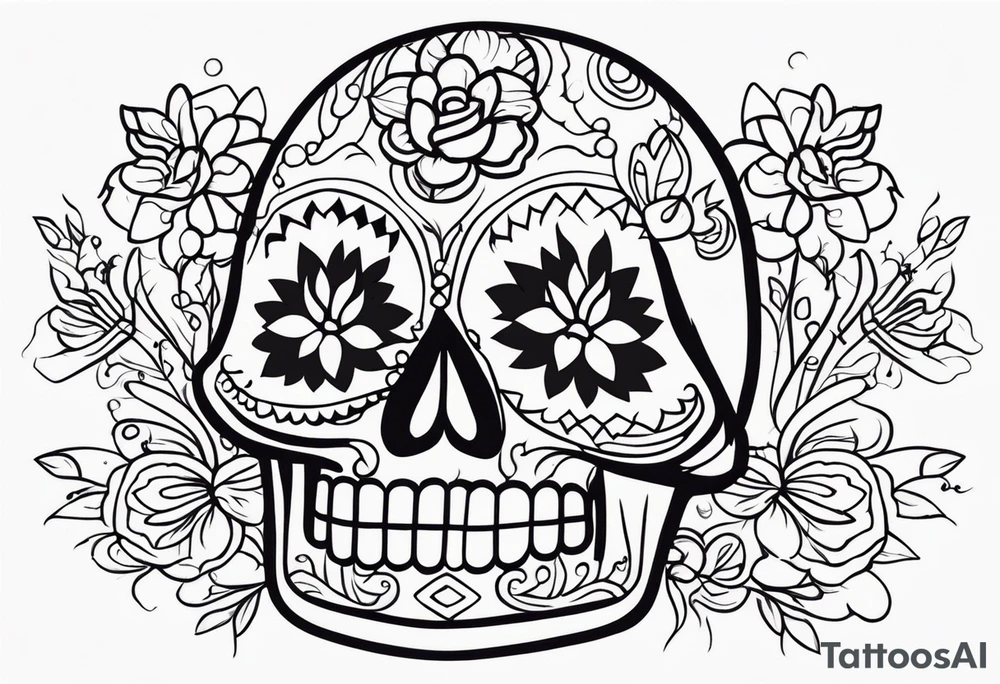 Mexico day of dead tattoo idea
