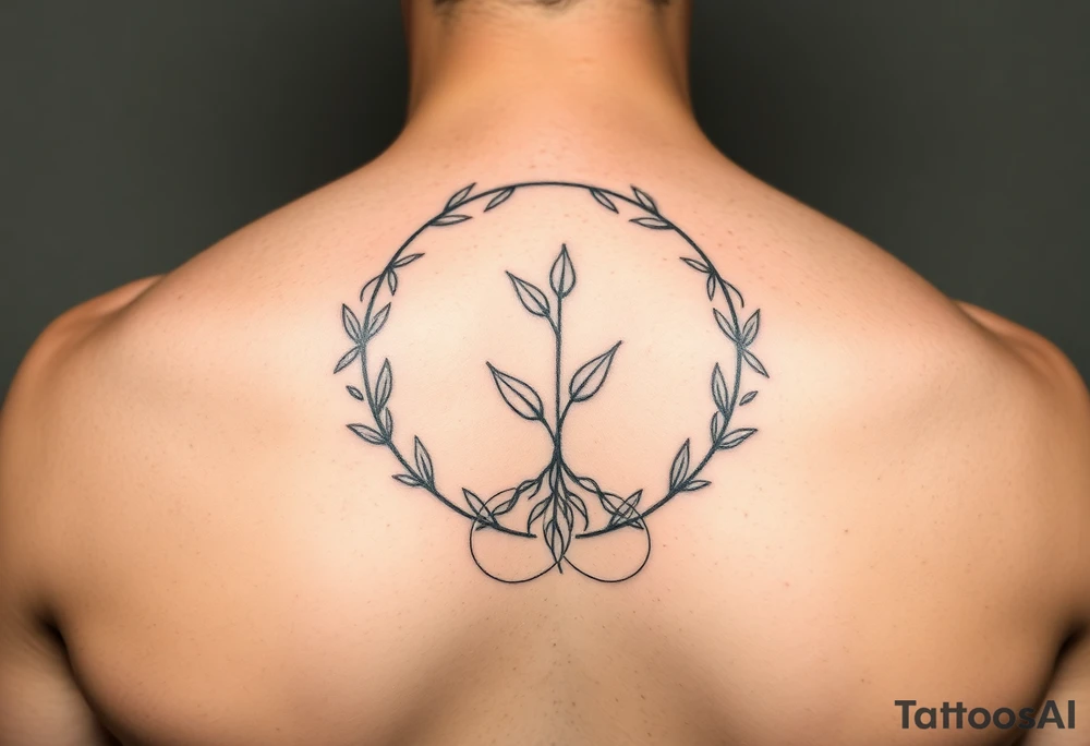 minimalistic sprout tattoo incorporated in a cycle that symbolizes that every year we just grow all over again tattoo idea