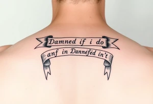 Ribbons that say "Damned if I do n Damned if I don't" tattoo idea